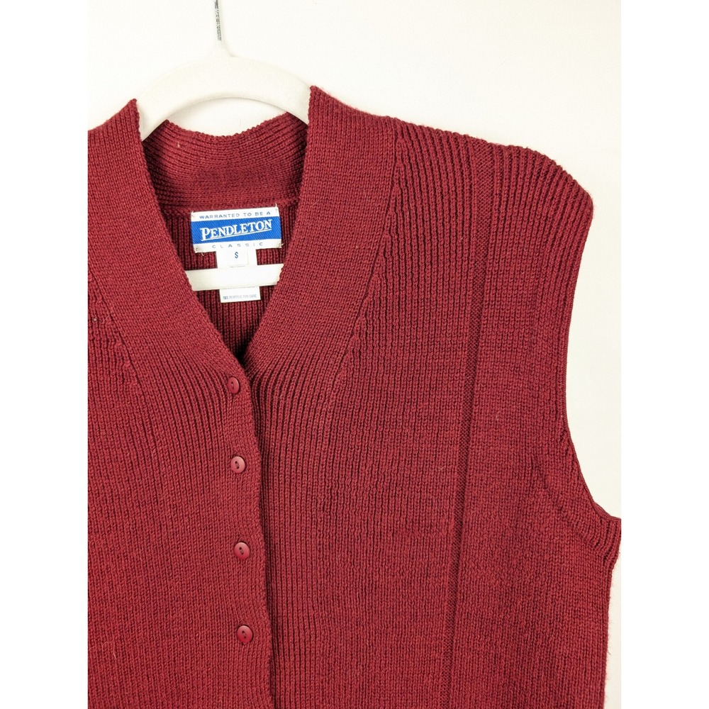 Pendleton Classic Womens Wool Cashmere Sweater Vest Sz S Red Cottagecore Preppy - Picture 4 of 7